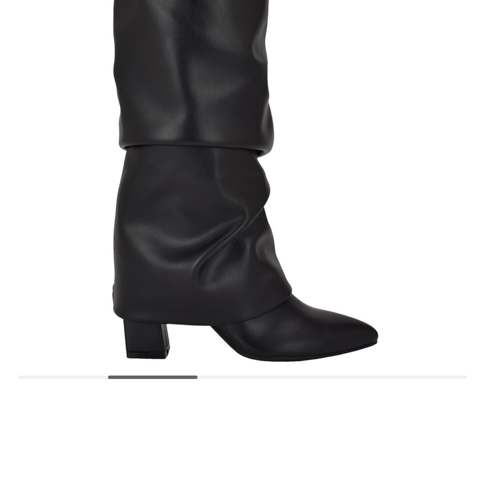 Guess Black Winter Rain Boots with Pointed Toe and Chunky Heel